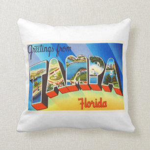 Coussin Vieux souvenir de Vintage voyage de Tampa la