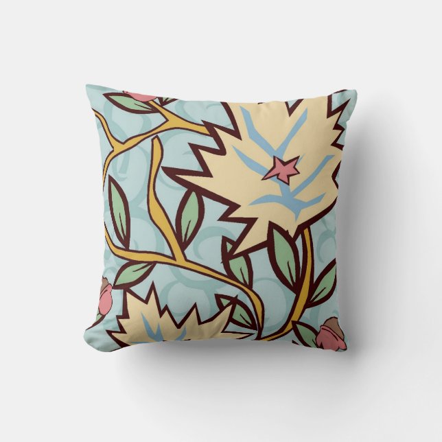 Coussin Vigne à fleurs vintage (Recto)