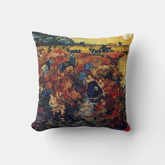 Coussin Vignoble rouge, Vincent van Gogh (Recto)