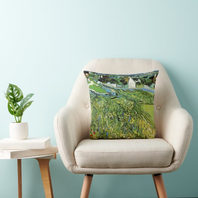 Coussin Vignobles avec vue sur Auvers de Vincent van Gogh (Chaise)