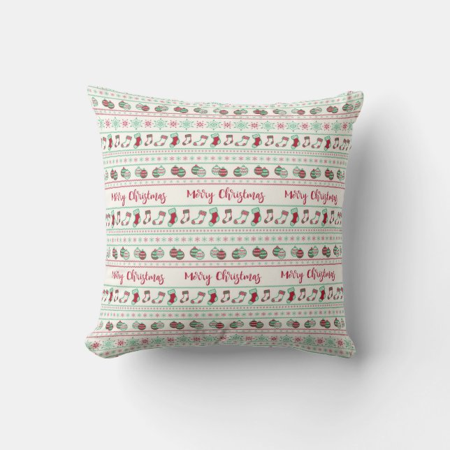 Coussin Vilain Motif de Noël (Recto)