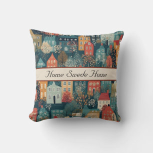 Coussin Village Cozy Hygge Art Populaire Nordique, personn