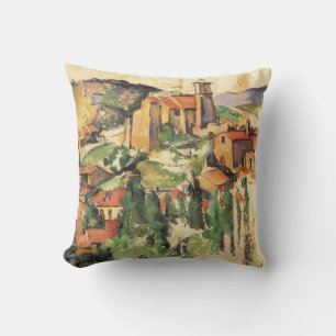 Coussin Village de Gardanne par Paul Cezanne, Art Vintage