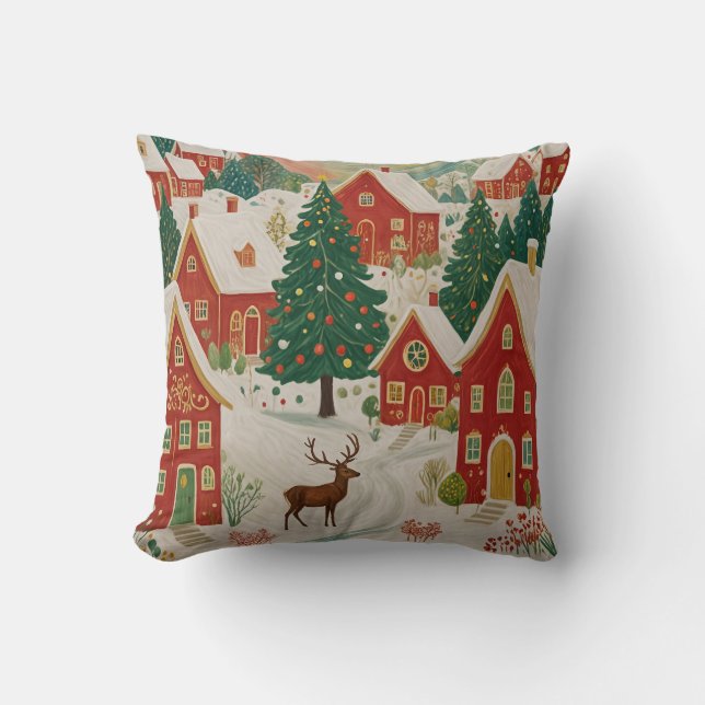 Coussin Village de Noël (Recto)
