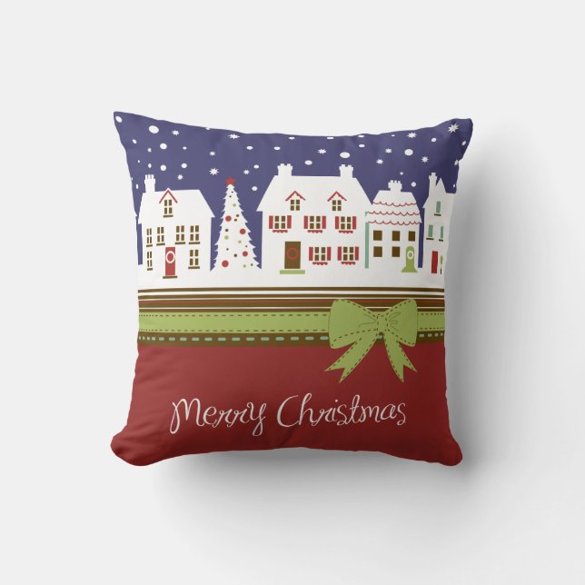 Coussin Village de Noël (Recto)