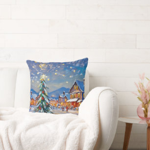 Coussin Village d'hiver