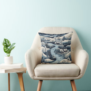 Coussin Village d'hiver de Folk