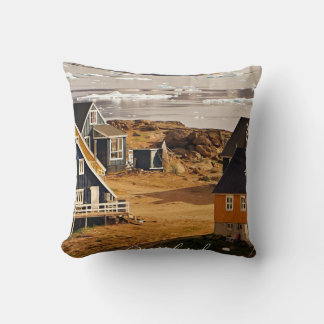 Coussin Village du Groenland, photographie panoramique