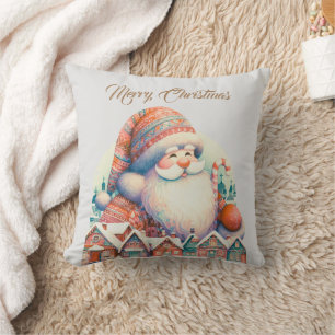 Coussin Village rétro du Père Noël