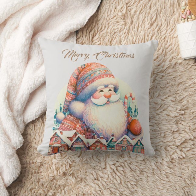 Coussin Village rétro du Père Noël (Couverture)