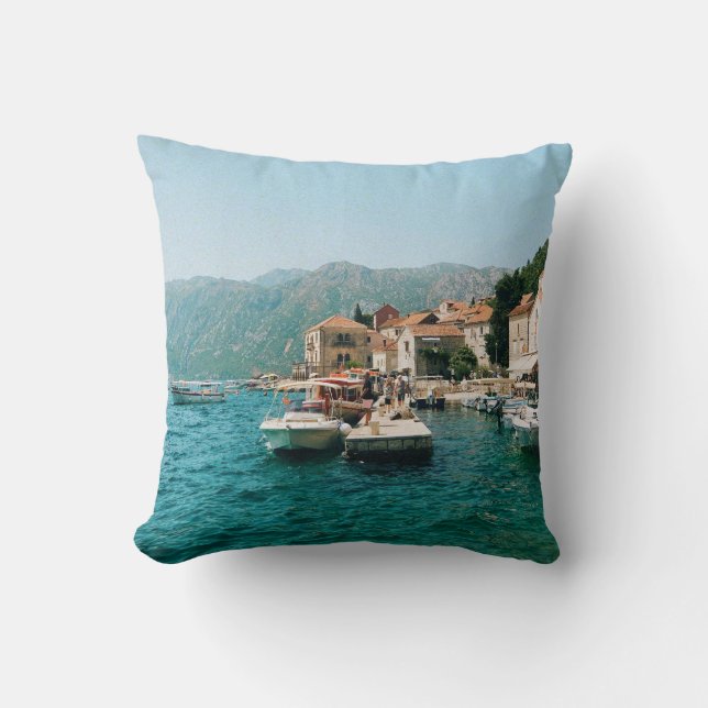 Coussin Ville côtière de Perast, Monténégro (Recto)