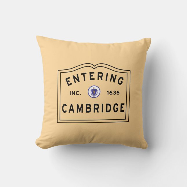 Coussin Ville de Cambridge Massachusetts (Recto)