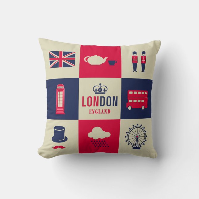 Coussin Ville De Londres Royaume-Uni Angleterre (Recto)