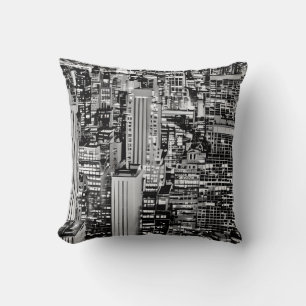 Coussin Ville de New York en noir et blanc