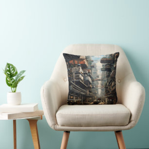 Coussin Ville de science-fiction