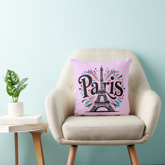 Coussin Ville des Lumières : Art typographique gras de Par (Chaise)