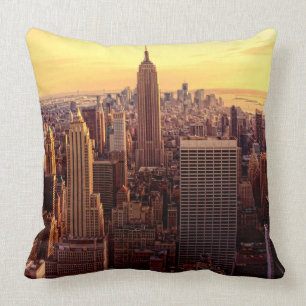 Coussin Ville d'horizon de New York avec l'état d'empire