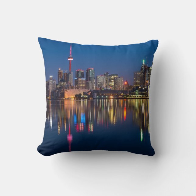 Coussin Ville nocturne de Toronto Canada (Recto)