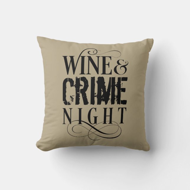 Coussin Vin & Crime Night - drôle crime vrai Jeter l'oreil (Recto)