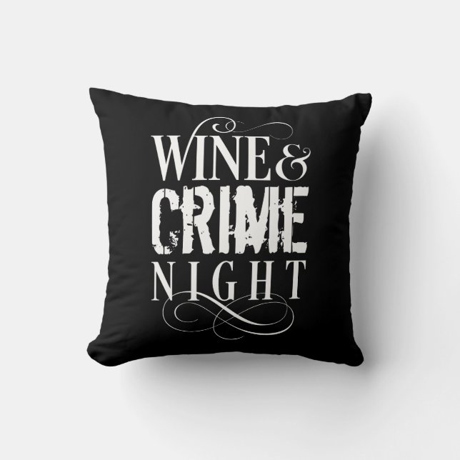 Coussin Vin & Crime Night - drôle de crime vrai (Recto)