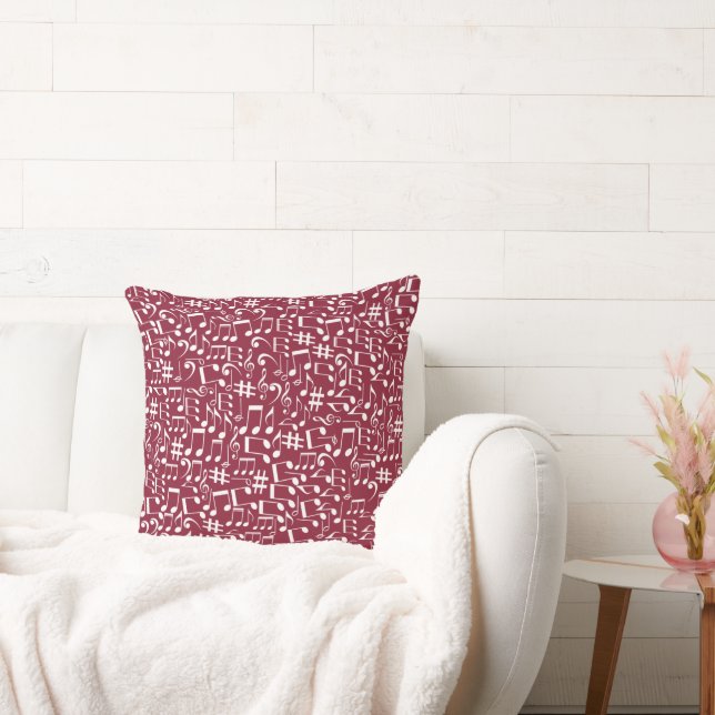 Coussin Vin de Bourgogne riche avec des notes de musique b (Canapé)