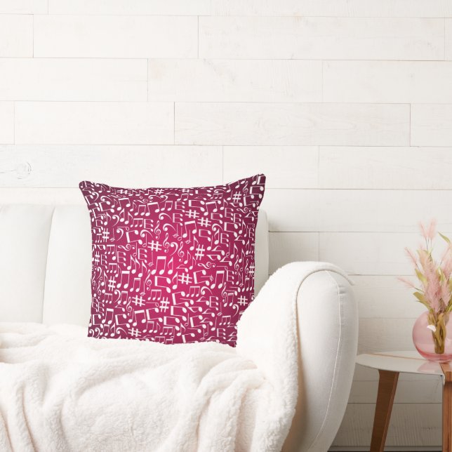 Coussin Vin de Bourgogne riche avec des notes de musique b (Canapé)
