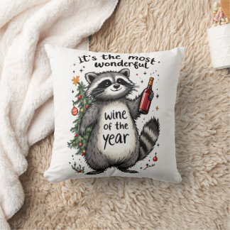 Coussin Vin de l'année le plus merveilleux Raccoon