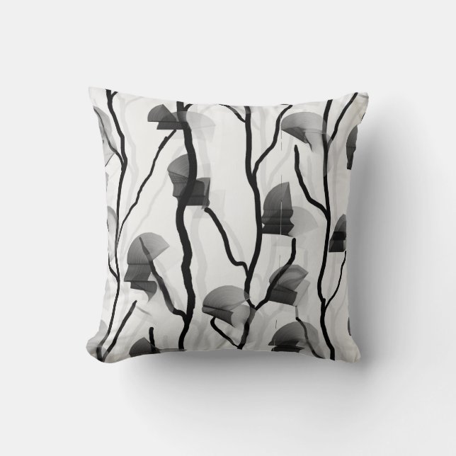 Coussin Vin Escalade moderne noir blanc gris peint (Recto)
