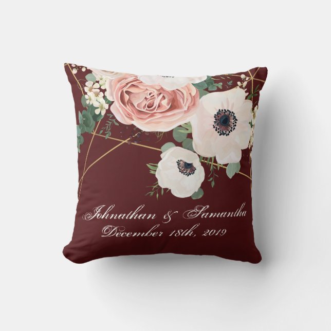 Coussin Vin géométrique de l'oreiller à lancer personnalis (Recto)