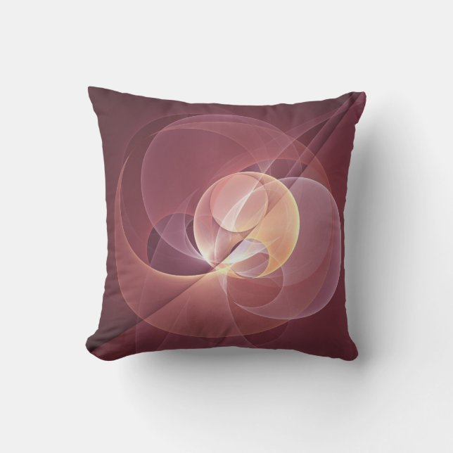 Coussin Vin moderne élégant Abstrait Art fractal rouge (Recto)