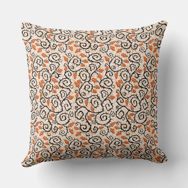 Coussin Vin orange beige tordu Art Motif répétitif (Verso)