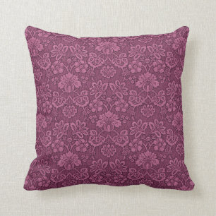 Coussin Vin Rouge Damask