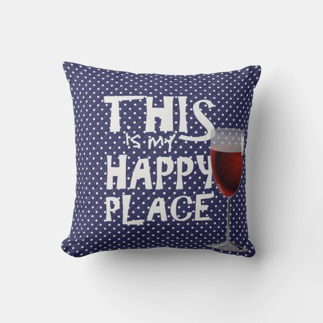 Coussin vin rouge et citation pois (Recto)