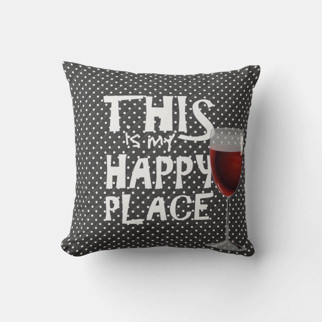 Coussin vin rouge et citation sur points (Recto)