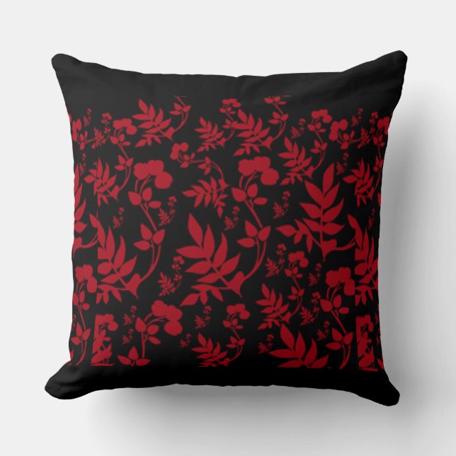 Coussin Vin rouge Floral Thailler Design (Recto)