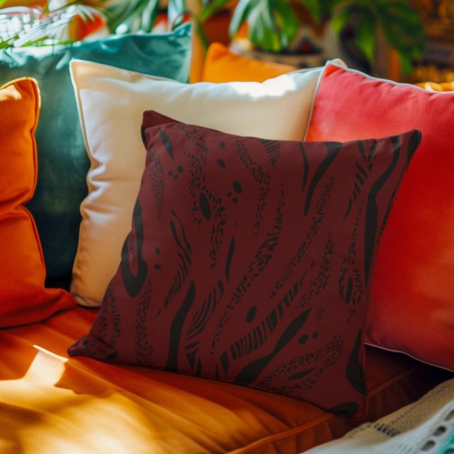 Coussin vin rouge Zèbre motif (Créateur téléchargé)