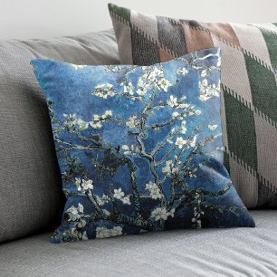 Coussin Vincent Van Gogh Almond Blossoms bleu foncé