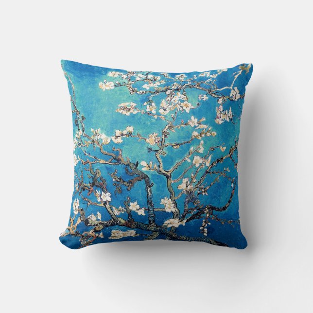 Coussin Vincent Van Gogh Almond Blossoms brillant Turquois (Recto)