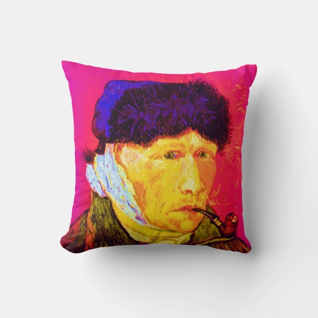 Coussin Vincent Van Gogh - Autoportrait Bandage Pop Art (Recto)
