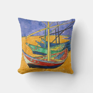 Coussin Vincent van Gogh - Bateaux de pêche sur la plage