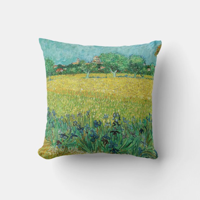 Coussin Vincent van Gogh - Champ aux iris près d'Arles (Recto)
