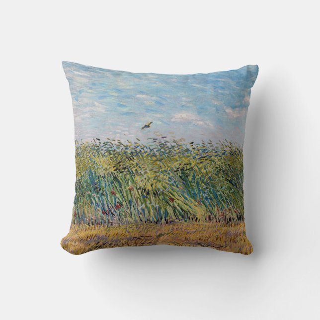 Coussin Vincent van Gogh - Champ de blé avec une alouette (Recto)