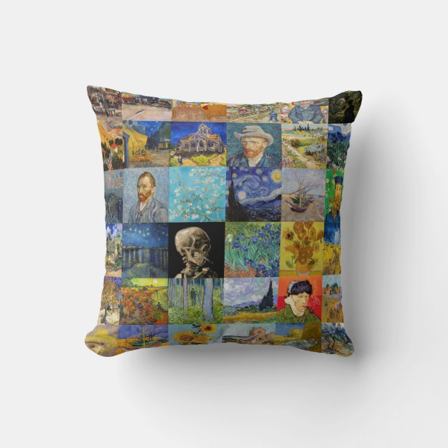 Coussin Vincent van Gogh - chefs-d'oeuvre Mosaic Patchwork (Recto)