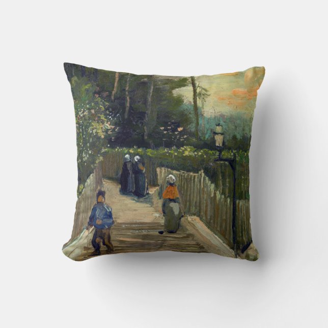 Coussin Vincent van Gogh - Chemin en pente à Montmartre (Recto)