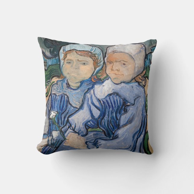 Coussin Vincent van Gogh - Deux petites filles (Recto)