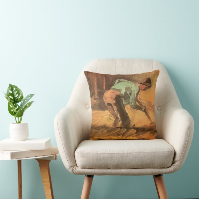 Coussin Vincent van Gogh - Homme penché avec bâton ou bêch (Chaise)