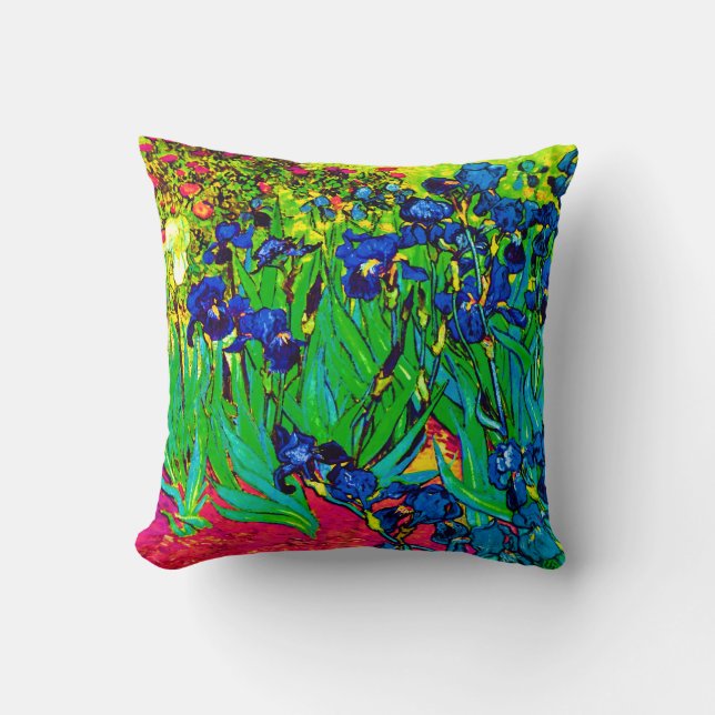 Coussin Vincent Van Gogh - Iris - Amoureux des Fleurs Pop  (Recto)