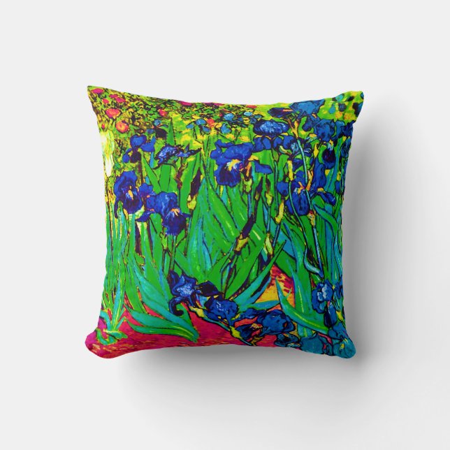 Coussin Vincent Van Gogh - Irises - Art pop de fleurs (Recto)