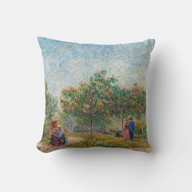 Coussin Vincent van Gogh - Jardin à Montmarte avec les ama (Recto)