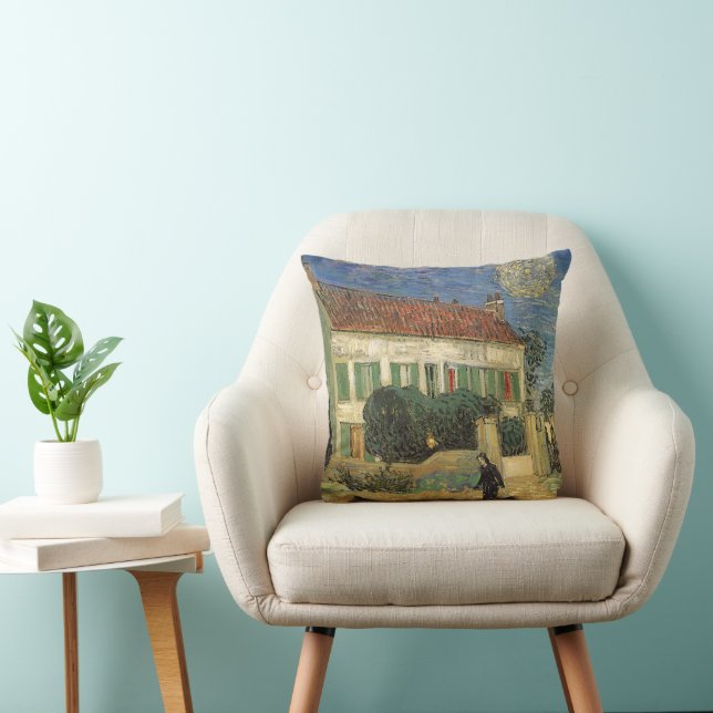 Coussin Vincent van Gogh - La maison blanche la nuit (Chaise)